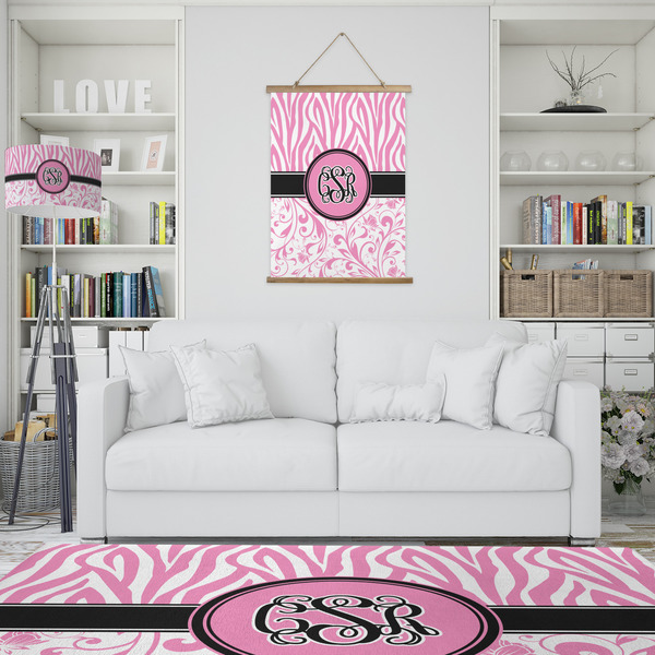 Zebra & Floral Wall Hanging Tapestry - Portrait - IN CONTEXT