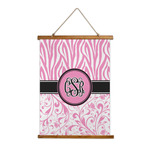 Zebra & Floral Wall Hanging Tapestry - Tall (Personalized)