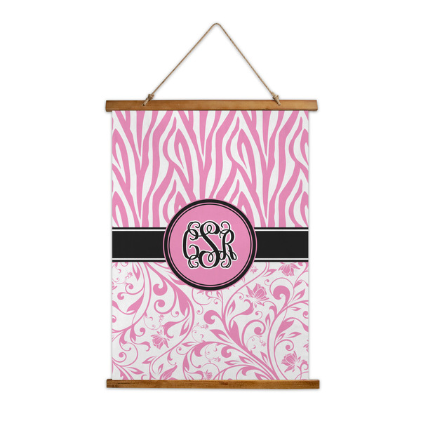 Custom Zebra & Floral Wall Hanging Tapestry - Tall (Personalized)