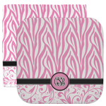 Zebra & Floral Facecloth / Wash Cloth (Personalized)