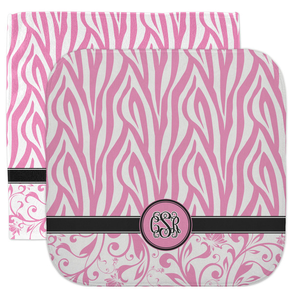 Custom Zebra & Floral Facecloth / Wash Cloth (Personalized)