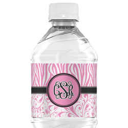 Zebra & Floral Water Bottle Labels - Custom Sized (Personalized)
