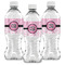 Zebra & Floral Water Bottle Labels - Front View