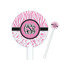 Zebra & Floral 5.5" Round Plastic Stir Sticks - White - Single Sided (Personalized)