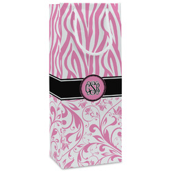 Zebra & Floral Wine Gift Bags - Gloss (Personalized)