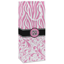 Zebra & Floral Wine Gift Bags - Matte (Personalized)