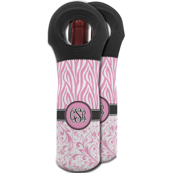 Zebra & Floral Wine Tote Bag - MAIN