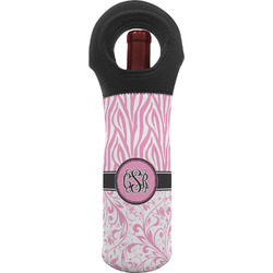 Zebra & Floral Wine Tote Bag w/ Monogram