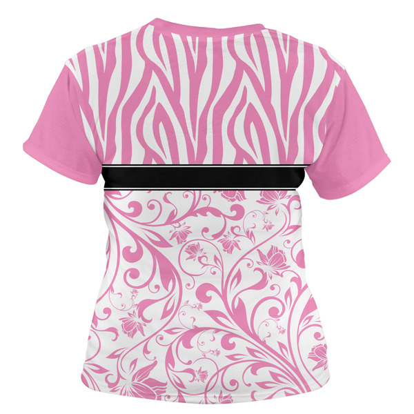 Zebra & Floral Women's T-shirt Back