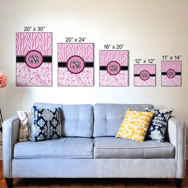 Zebra & Floral Wood Prints - Size Comparison