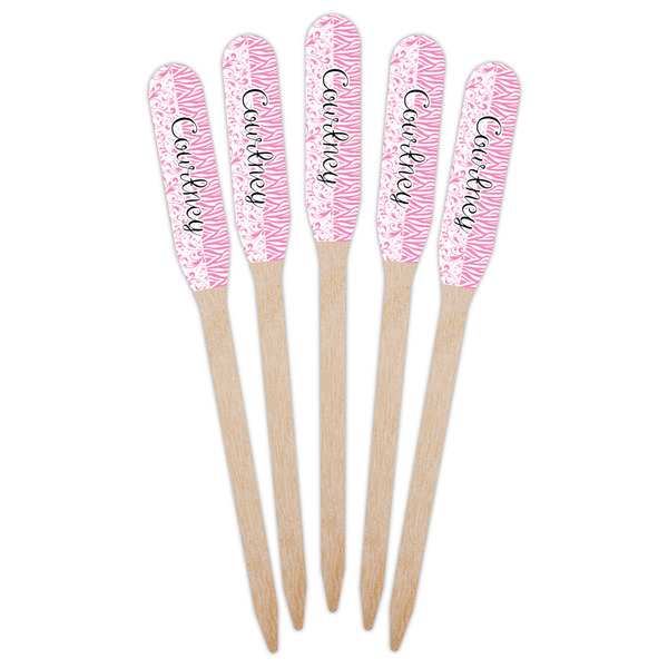 Zebra & Floral Wooden Food Pick - Paddle - Fan View