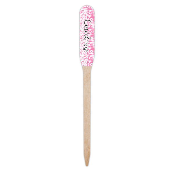 Zebra & Floral Wooden Food Pick - Paddle - Single Pick