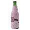 Zebra & Floral Zipper Bottle Cooler - ANGLE (bottle)