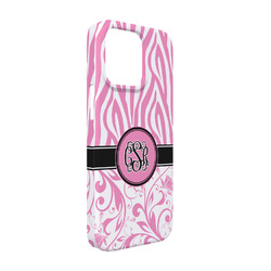 Zebra & Floral iPhone Case - Plastic - iPhone 13 (Personalized)