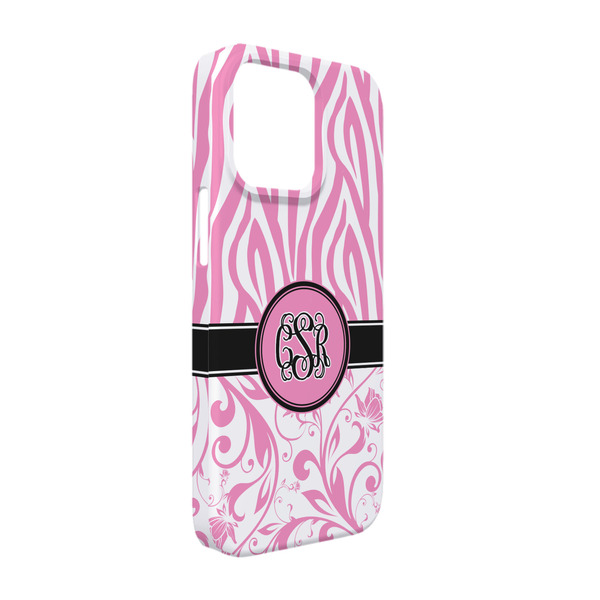 Custom Zebra & Floral iPhone Case - Plastic - iPhone 13 (Personalized)