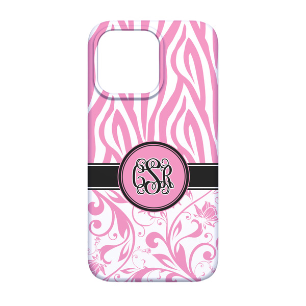 Zebra & Floral iPhone 13 Case - Back