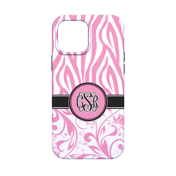 Zebra & Floral iPhone 13 Mini Tough Case - Back