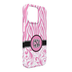 Zebra & Floral iPhone Case - Plastic - iPhone 13 Pro Max (Personalized)