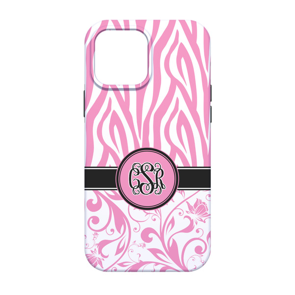 Zebra & Floral iPhone 13 Pro Tough Case - Back
