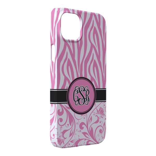 Custom Zebra & Floral iPhone Case - Plastic - iPhone 14 Pro Max (Personalized)