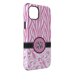 Zebra & Floral iPhone Case - Rubber Lined - iPhone 14 Pro Max (Personalized)