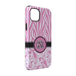 Zebra & Floral iPhone Case - Rubber Lined - iPhone 14 (Personalized)