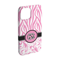 Zebra & Floral iPhone Case - Plastic - iPhone 15 (Personalized)
