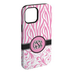 Zebra & Floral iPhone Case - Rubber Lined (Personalized)