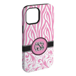 Zebra & Floral iPhone Case - Rubber Lined - iPhone 15 Pro Max (Personalized)