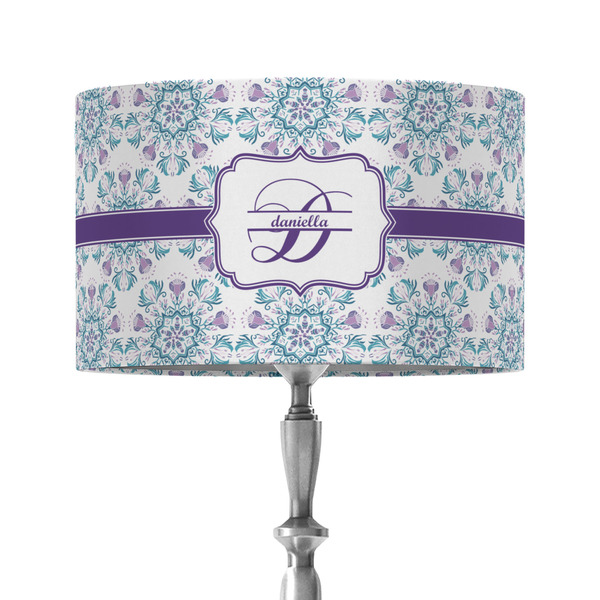 Mandala Floral 12" Drum Lampshade - ON STAND (Fabric)