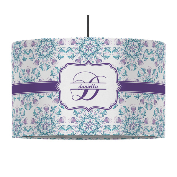 Custom Mandala Floral 12" Drum Pendant Lamp - Fabric (Personalized)
