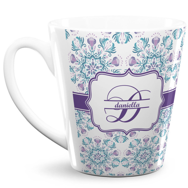 Custom Mandala Floral 12 Oz Latte Mug (Personalized)