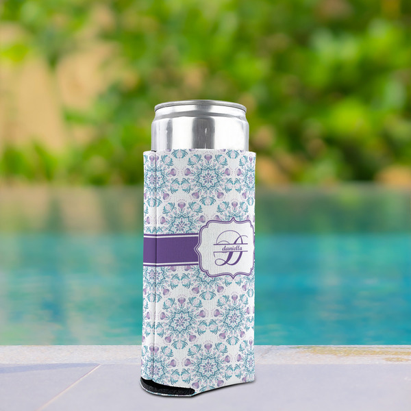 Mandala Floral Can Cooler - Tall 12oz - In Context
