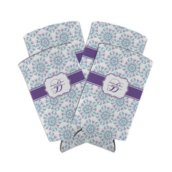 Mandala Floral Can Cooler (tall 12 oz) - Set of 4 (Personalized)