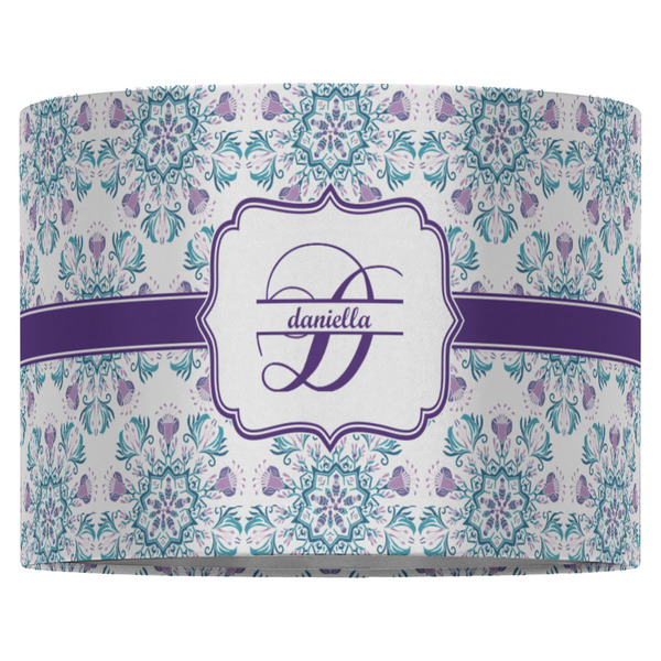 Mandala Floral 16" Drum Lampshade - FRONT (Fabric)