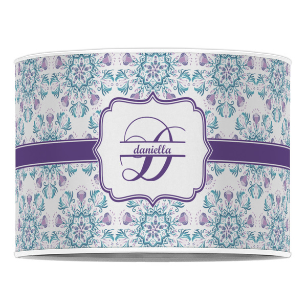 Mandala Floral 16" Drum Lampshade - FRONT (Poly Film)