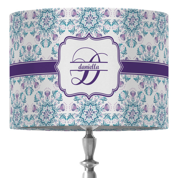Custom Mandala Floral 16" Drum Lamp Shade - Fabric (Personalized)