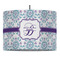 Mandala Floral 16" Drum Pendant Lamp - Fabric (Personalized)