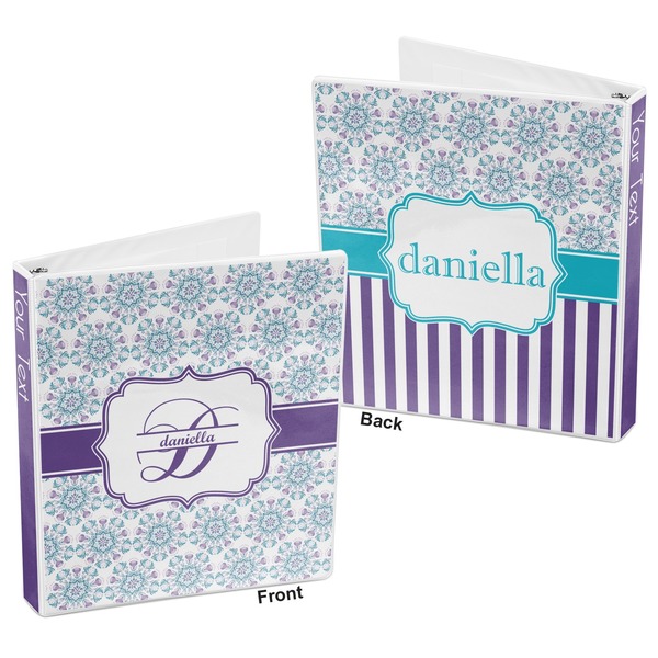 Mandala Floral 3-Ring Binder Front and Back