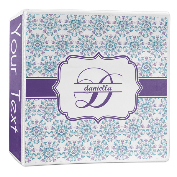 Custom Mandala Floral 3-Ring Binder - 2 inch (Personalized)