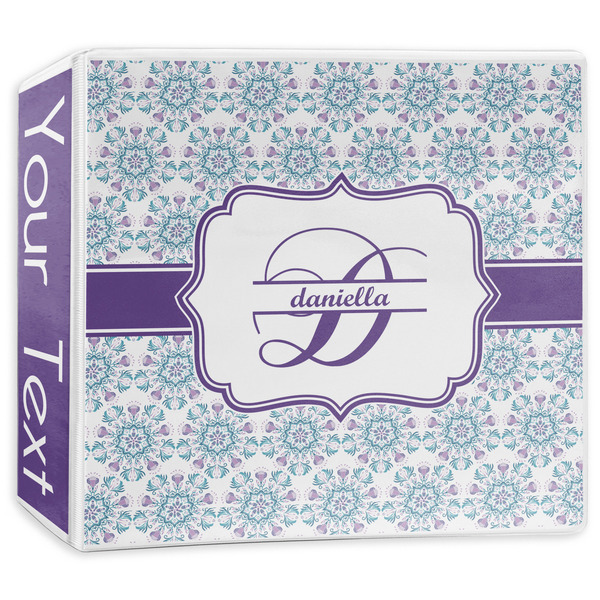 Custom Mandala Floral 3-Ring Binder - 3 inch (Personalized)