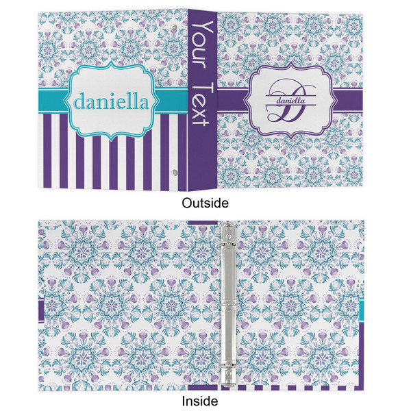 Mandala Floral 3 Ring Binders - Full Wrap - 1" - APPROVAL