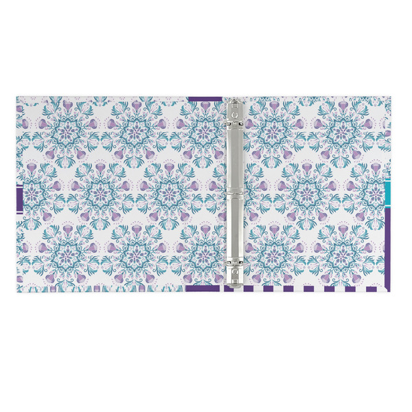 Mandala Floral 3 Ring Binders - Full Wrap - 1" - OPEN INSIDE