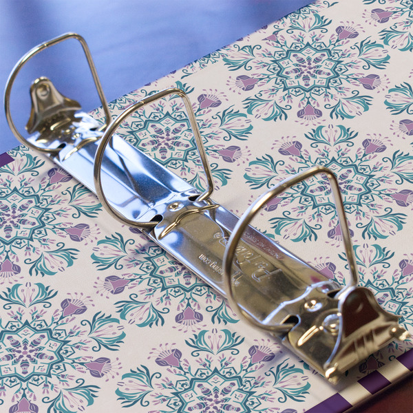 Mandala Floral 3 Ring Binders - Full Wrap - 2" - DETAIL