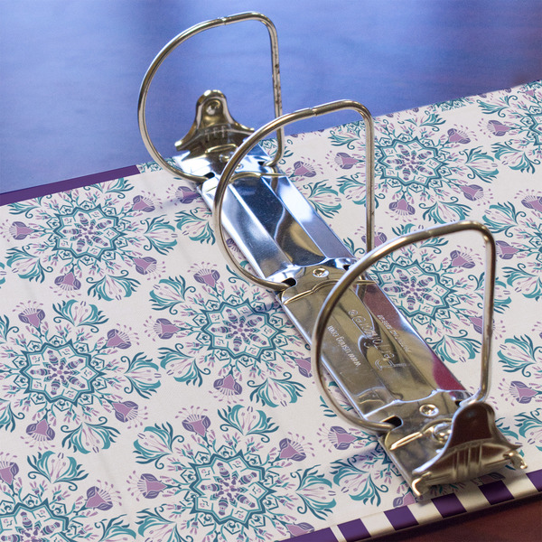 Mandala Floral 3 Ring Binders - Full Wrap - 3" - DETAIL