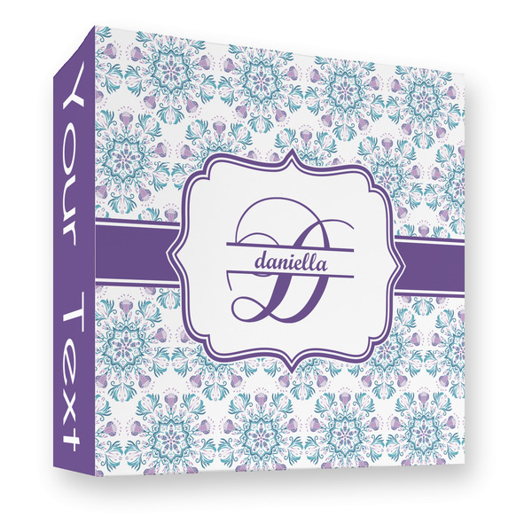 Custom Mandala Floral 3 Ring Binder - Full Wrap - 3" (Personalized)