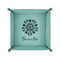 Mandala Floral 6" x 6" Teal Leatherette Snap Up Tray - FOLDED UP