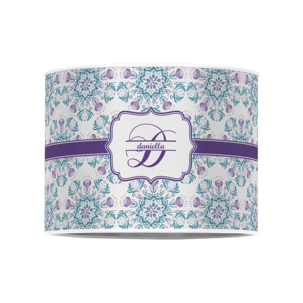 Mandala Floral 8" Drum Lampshade - FRONT (Poly Film)