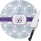 Mandala Floral Round Glass Cutting Board - Small (Personalized)