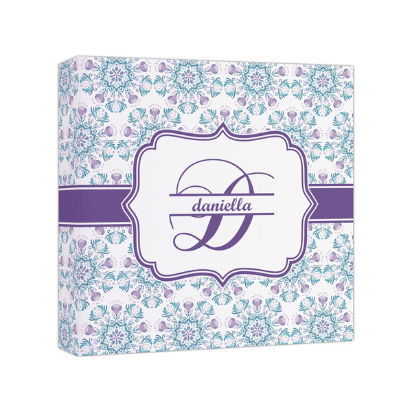 Custom Mandala Floral Canvas Print - 8x8 (Personalized)